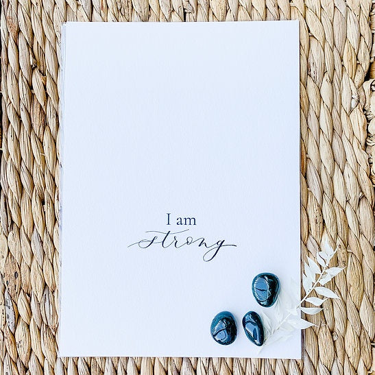 'I am Strong' Poster with Crystals Pack