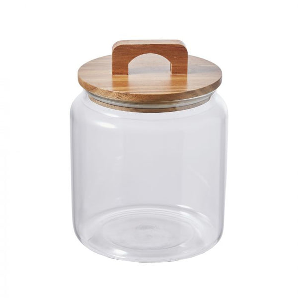 Glass Storage Jar With Acacia Lid Large