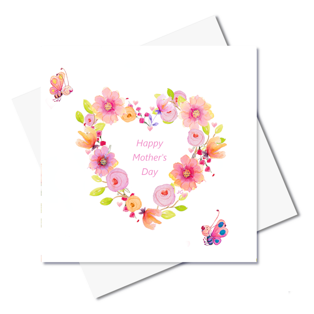 Happy Mother's Day Heart Of Flowers Card