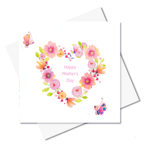 Happy Mother's Day Heart Of Flowers Card