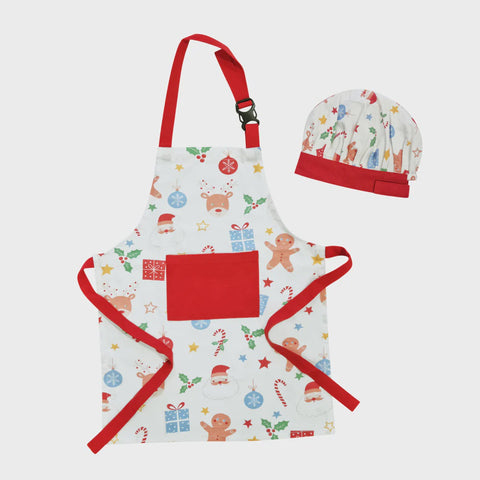 Noelle Kids Christmas Apron & Cap