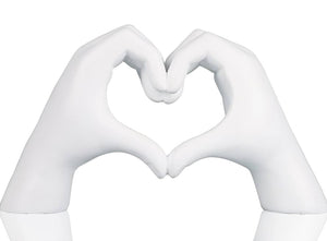 Heart hands Sculpture White