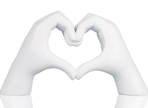 Heart hands Sculpture White