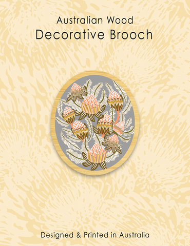 Bush Banksias Wooden Brooch