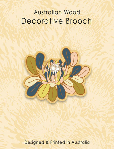 Large Flower Wooden Brooch