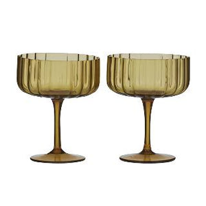 Hazel Glass Coupe Set of 2