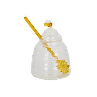 Hive Glass Honey With  Dipper