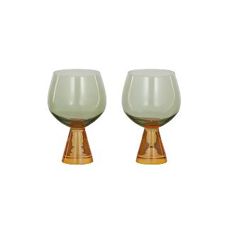 Pyramid Glass Goblet Set of 2