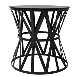 Black Iron Drum Tables