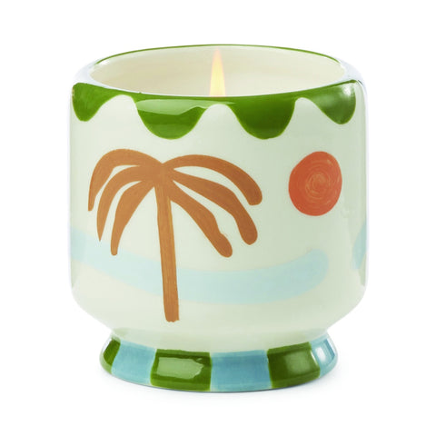 Lush Palms Ceramic Candle Dewy Melon, Violet & Driftwood