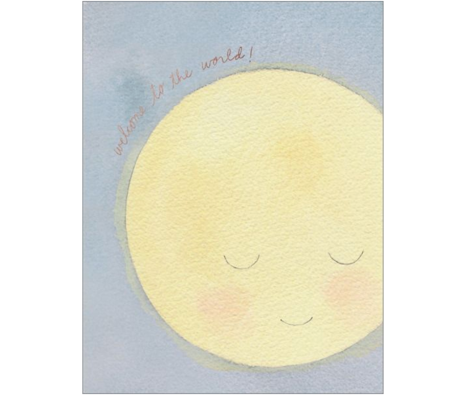 'Welcome to the World' Moon Greeting Card