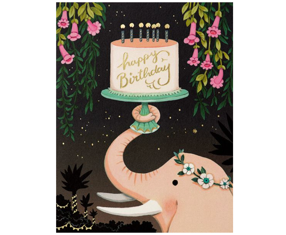 'Happy Birthday' Elephant Card