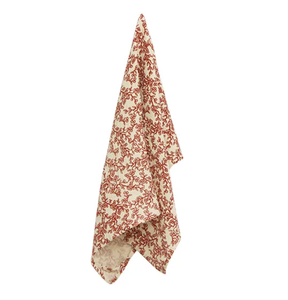 Christmas Cherry Teatowel Ivory