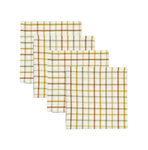 Multi Check Napkin Set of Four