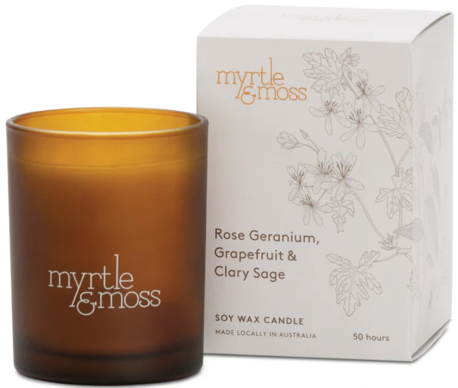 Rose Geranium, Grapefruit & Clary Sage Candle 50hr