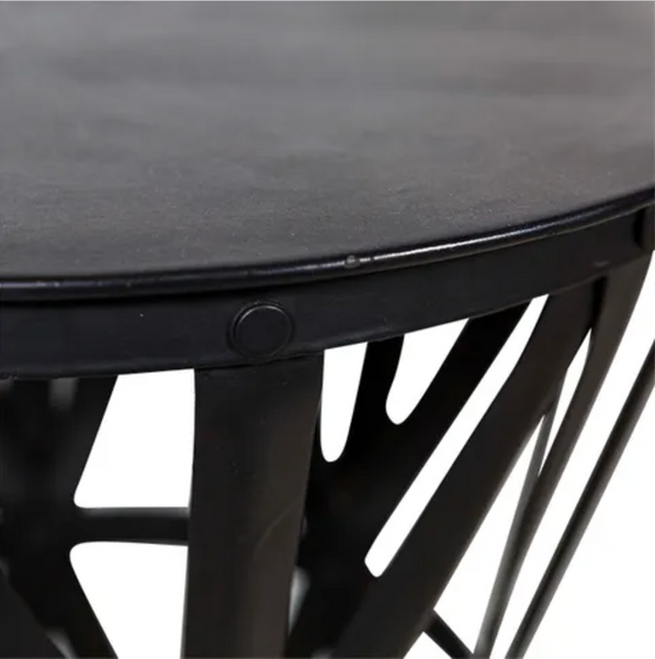 Black Iron Drum Tables